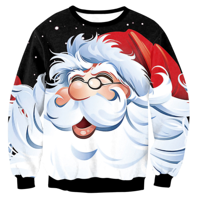 Mixed Color Elk Christmas Long Sleeve Sweater Coat