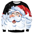 Mixed Color Elk Christmas Long Sleeve Sweater Coat