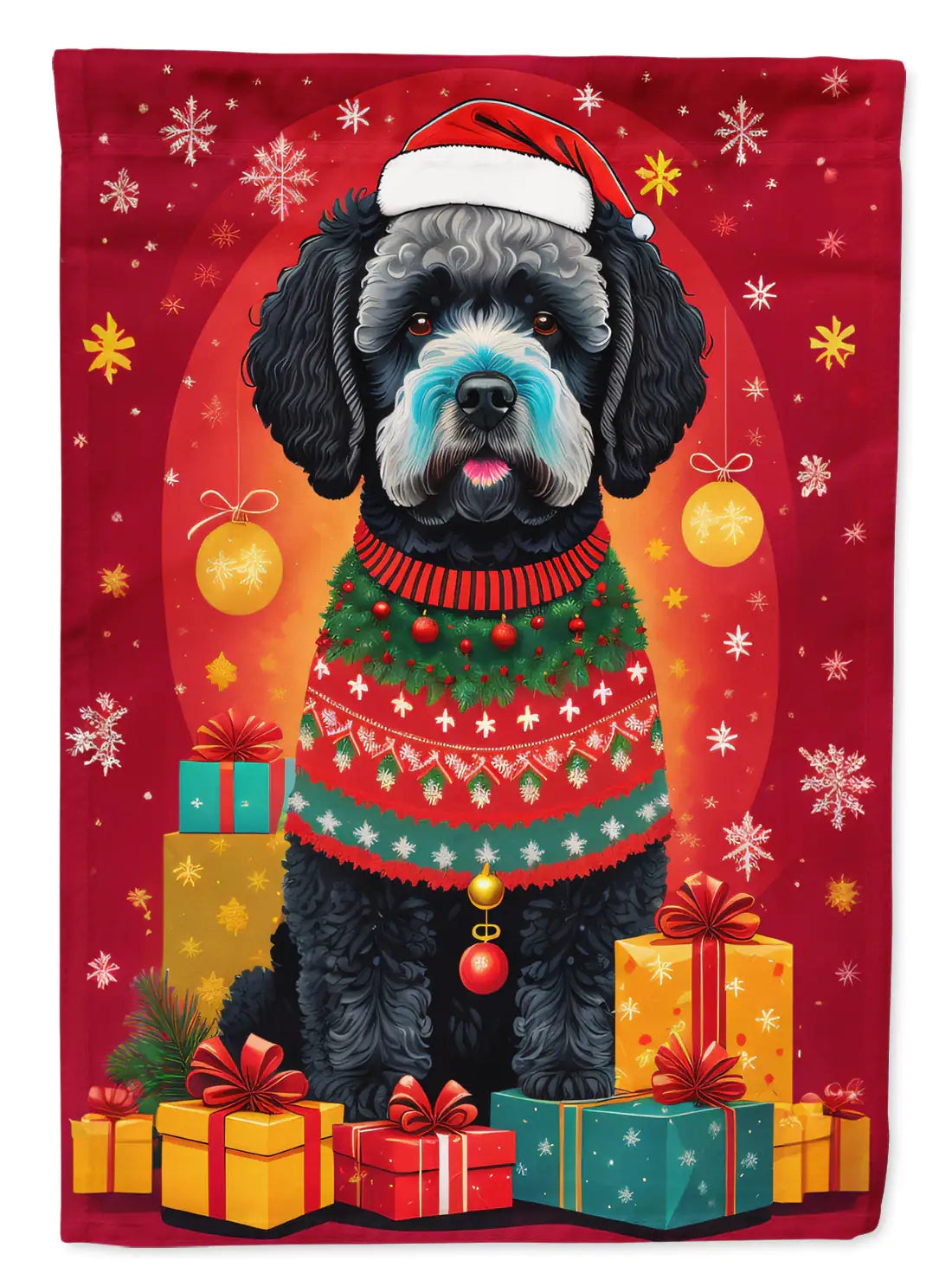 Portuguese Water Dog Holiday Christmas Garden Flag