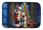 Bedlington Terrier and Santa Claus Dish Drying Mat