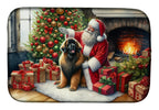 Leonberger and Santa Claus Dish Drying Mat