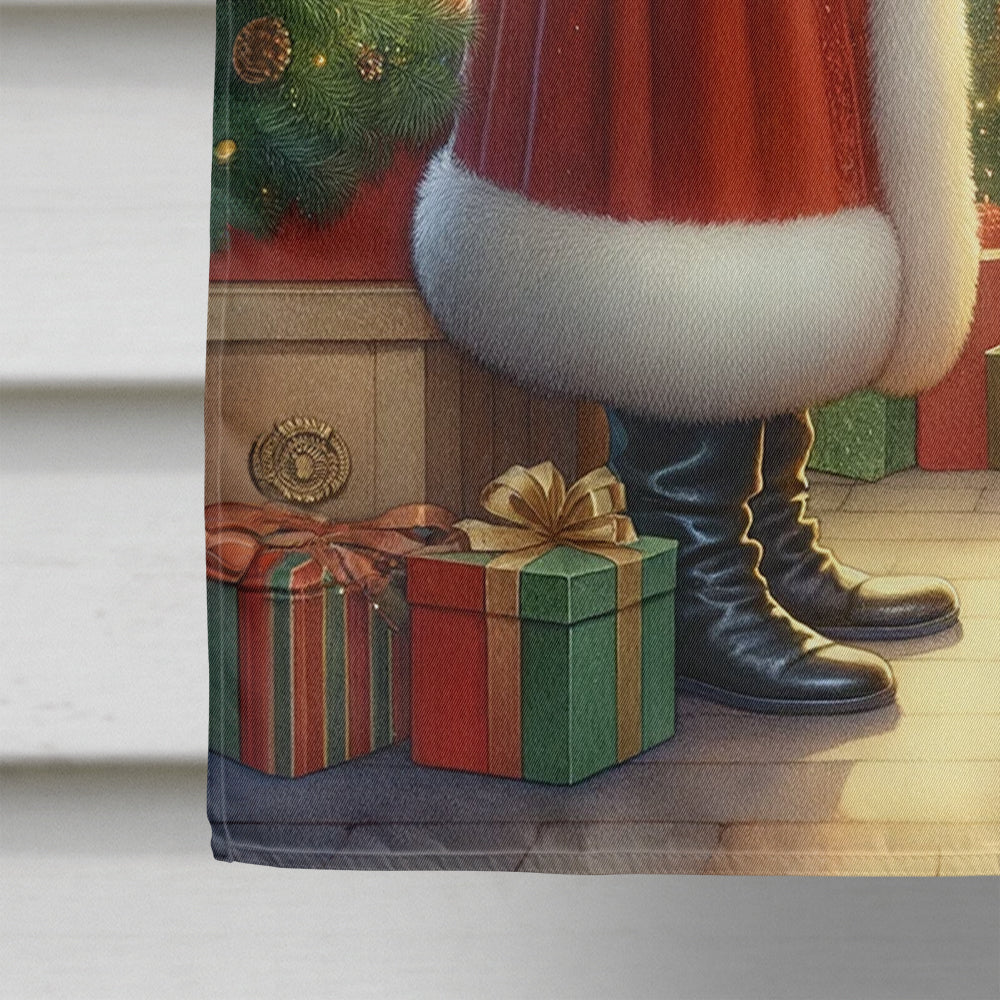 Doberman Pinscher and Santa Claus House Flag