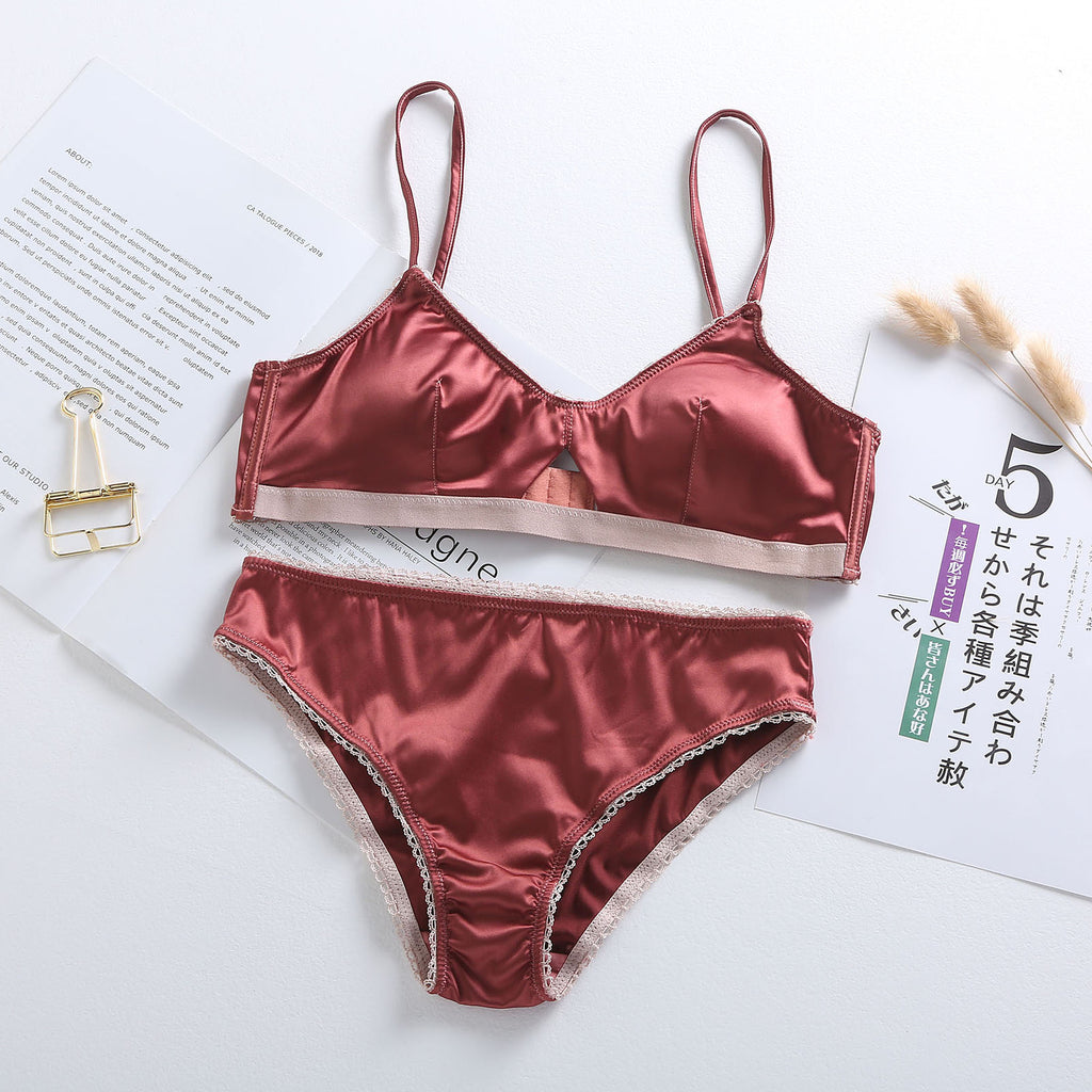 Six Rabbit Satin Comfort Wireless Bralette Set