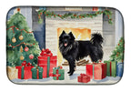 German Spitz Cozy Christmas Dish Drying Mat
