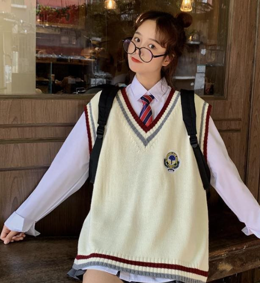 V Neck Knitted Wool Vest for Women