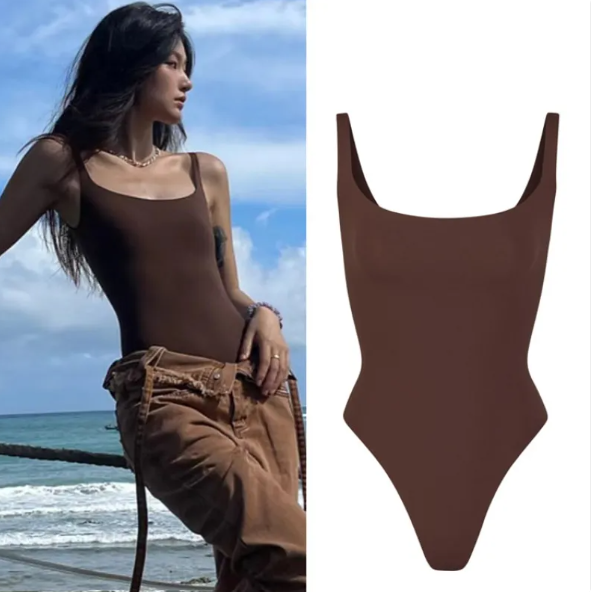 Women's Slim Fit Solid Color Corset Bodysuit Jumpsuit Vest Sling Top