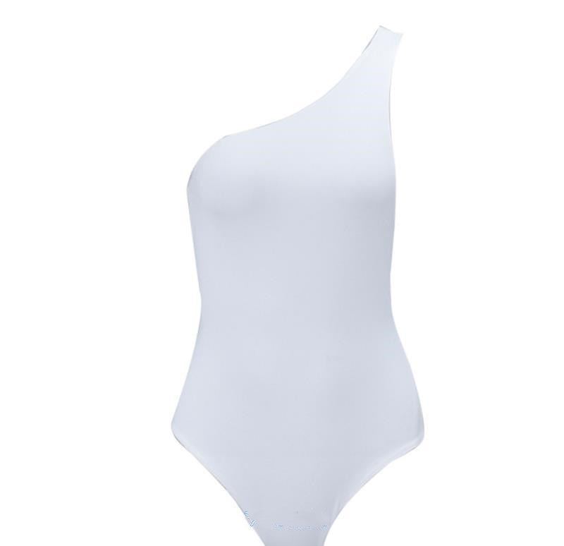 White One-Shoulder One-Piece Swimsuit