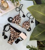 2023 Women's Low Waist Leopard Print Bikini Swimwear