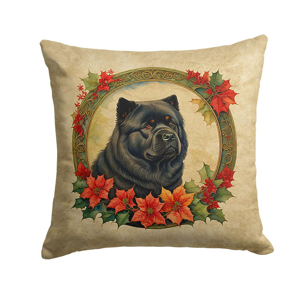 Chow Chow Christmas Flowers Throw Pillow