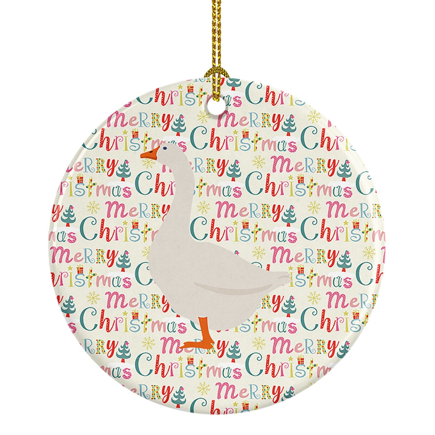 Embden Goose Christmas Ceramic Ornament