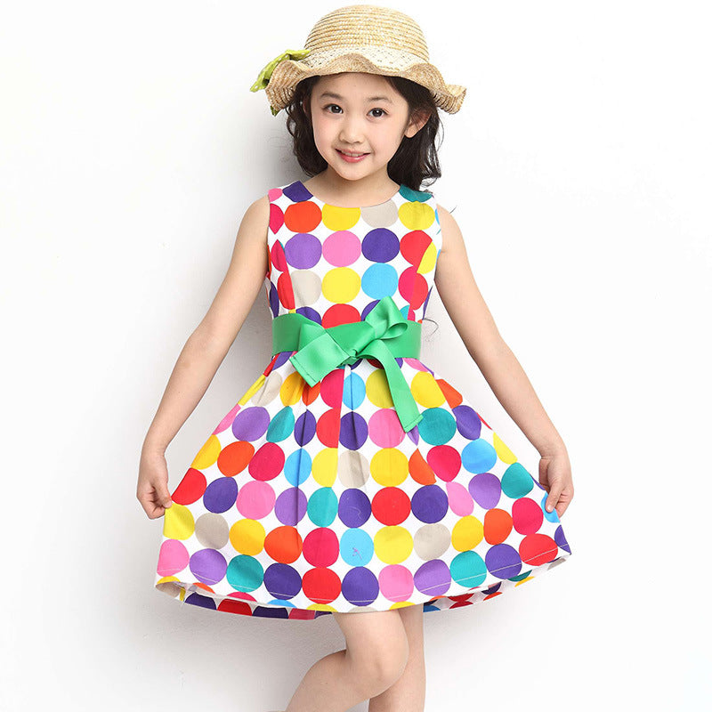 Summer Cotton Dress for Girls - Polka Dot Design