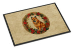 Finnish Spitz Christmas Flowers Doormat