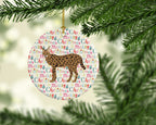 Savannah #3 Cat Christmas Ceramic Ornament