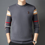 Men's Thin Color-Blocked Knit Base Layer Sweater