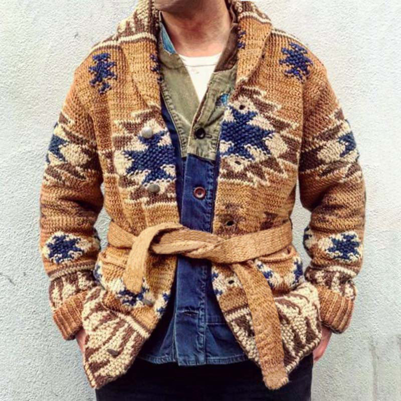 Thick Cardigan Lace-up Sweater Coat for Autumn/Winter