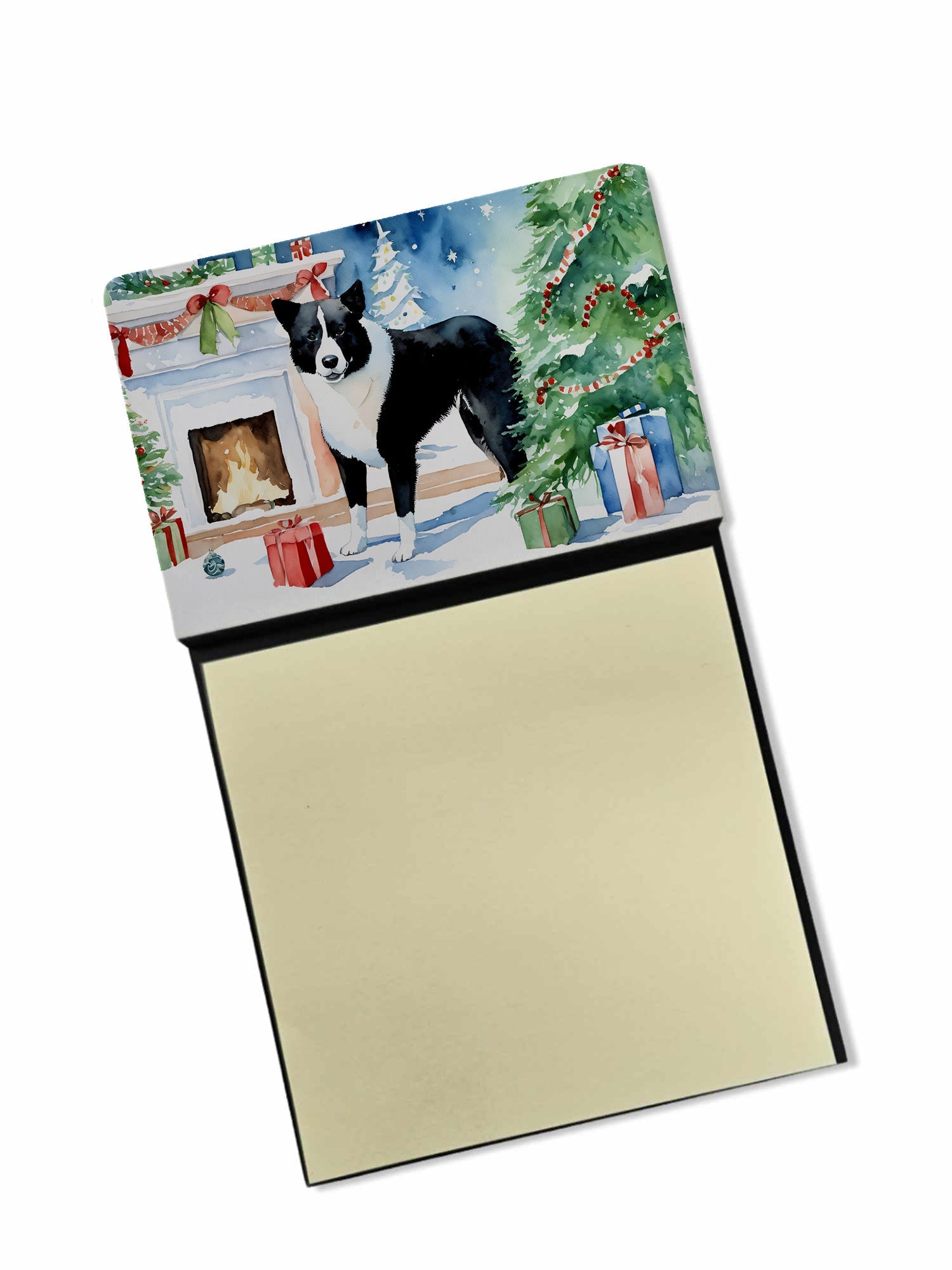 Karelian Bear Dog Cozy Christmas Sticky Note Holder