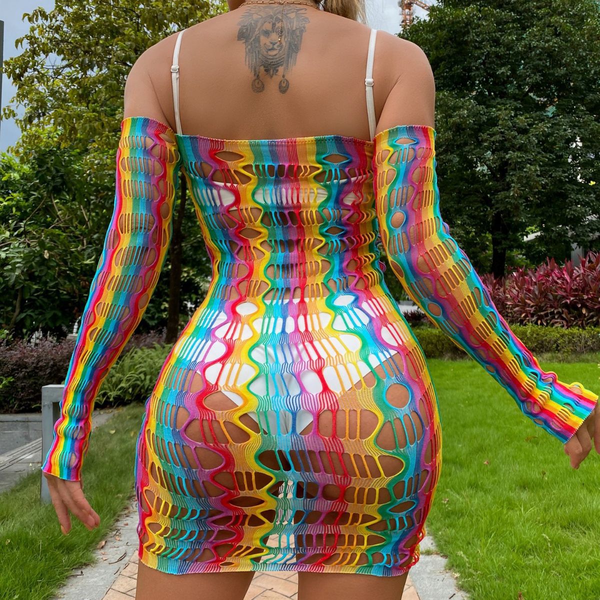 CS11 Rainbow Color Lingerie and Skirt Set (3 Pieces)