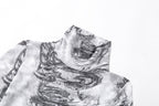 2020 Summer Women's Fashion Print Long Sleeve Bodysuit