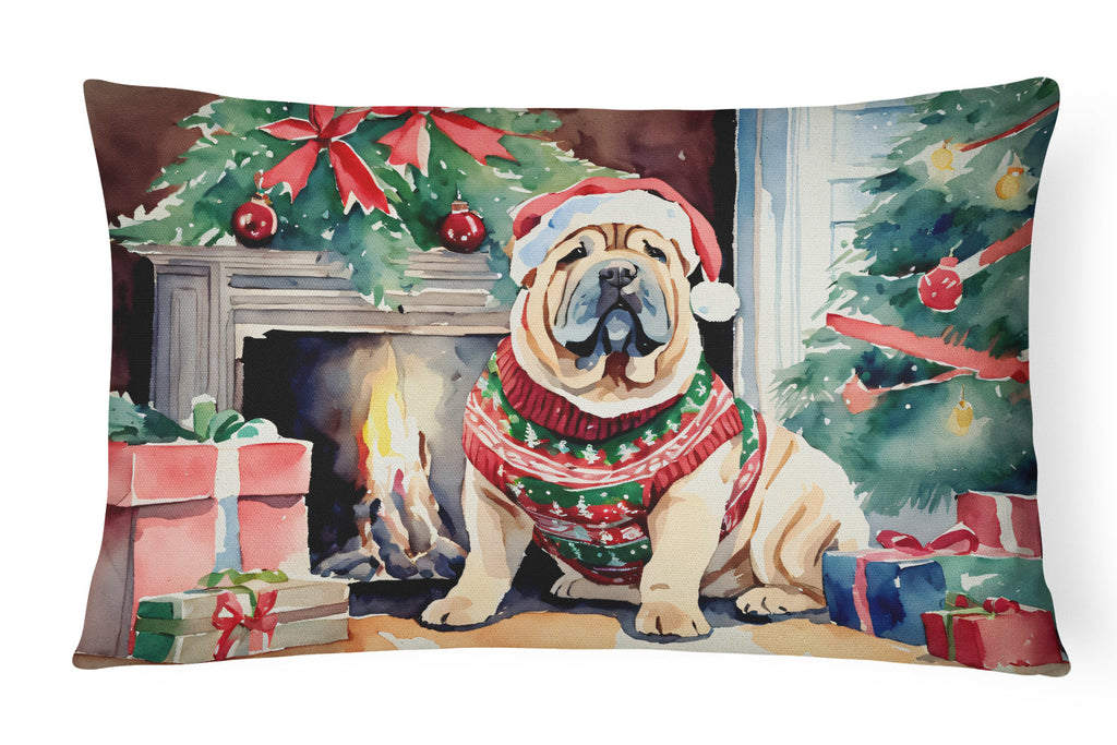 Shar Pei Cozy Christmas Throw Pillow