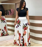Floral Print Color Block Long Dress for Women