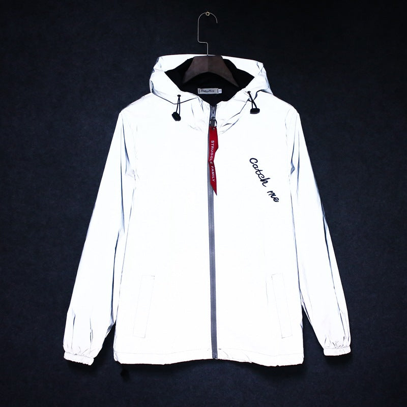 Men's Full Reflective Waterproof Hip Hop Windbreaker