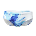 Blue Lotus Print Triangle Swimwear for Beach Style