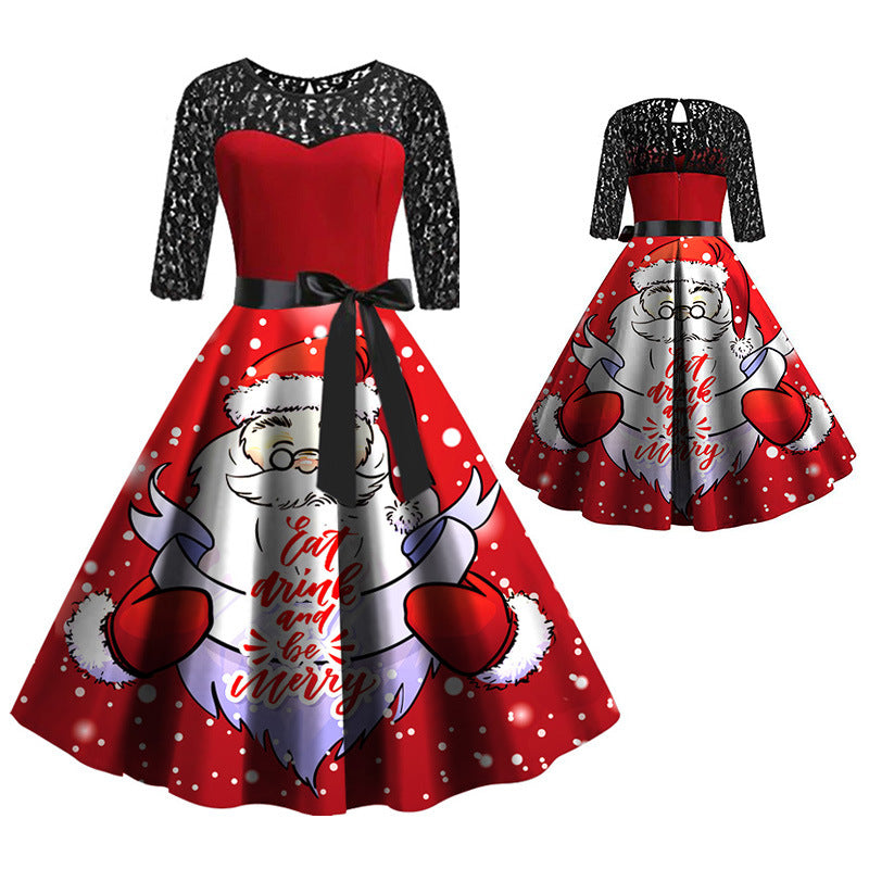 Women's Christmas Digital Dress for Seniors