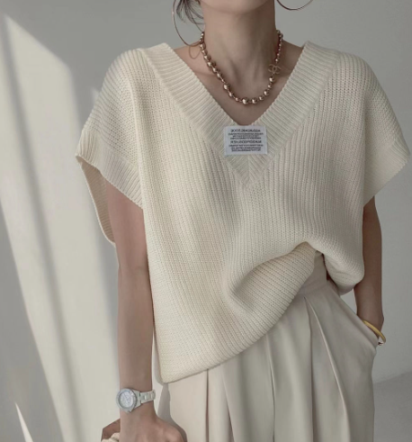 Korean Style Women's V-neck Loose Pullover Sweater | Streetwear
