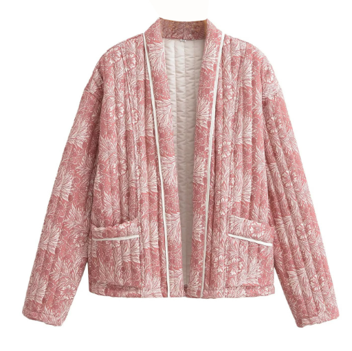 Versatile Printed Long Sleeve Cotton Cardigan (One Piece)