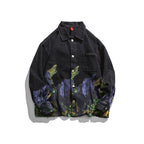 Retro Oil Painting Print Loose Work Jacket