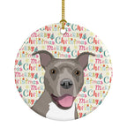 Pit Bull Blue #1 Christmas Ceramic Ornament