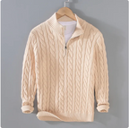 Men's Loose Zip Knit Sweater Pullover