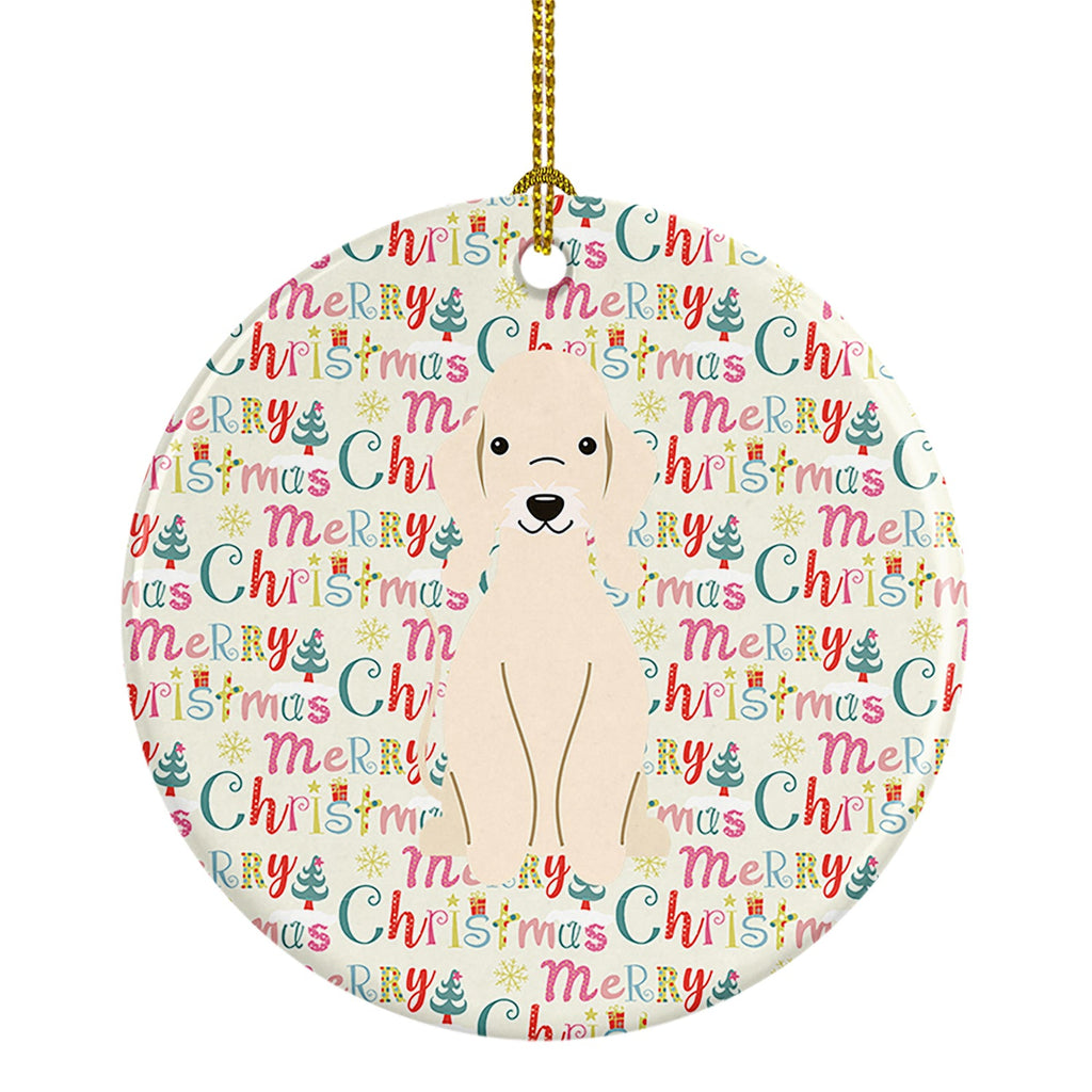 Merry Christmas Bedlington Terrier Sandy Ceramic Ornament