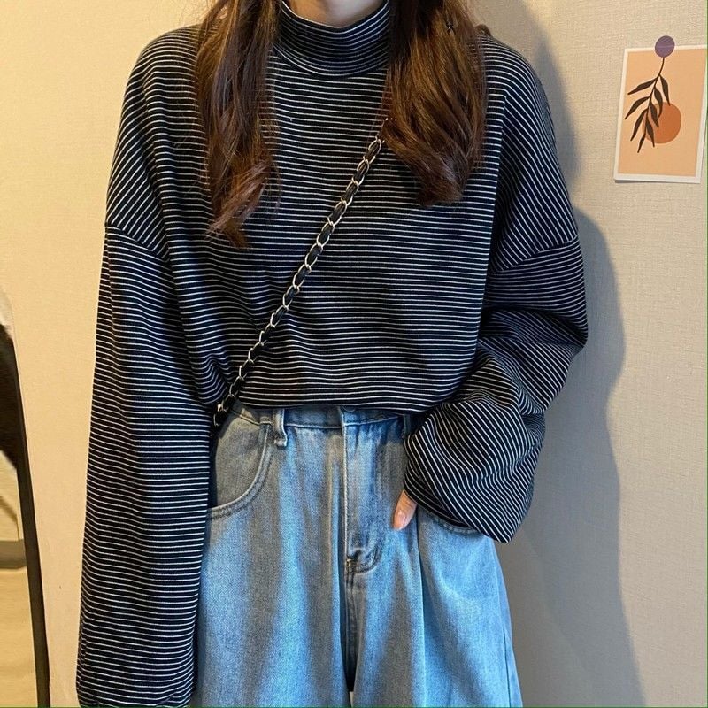 Women's Thick Half Turtleneck Layering Shirt