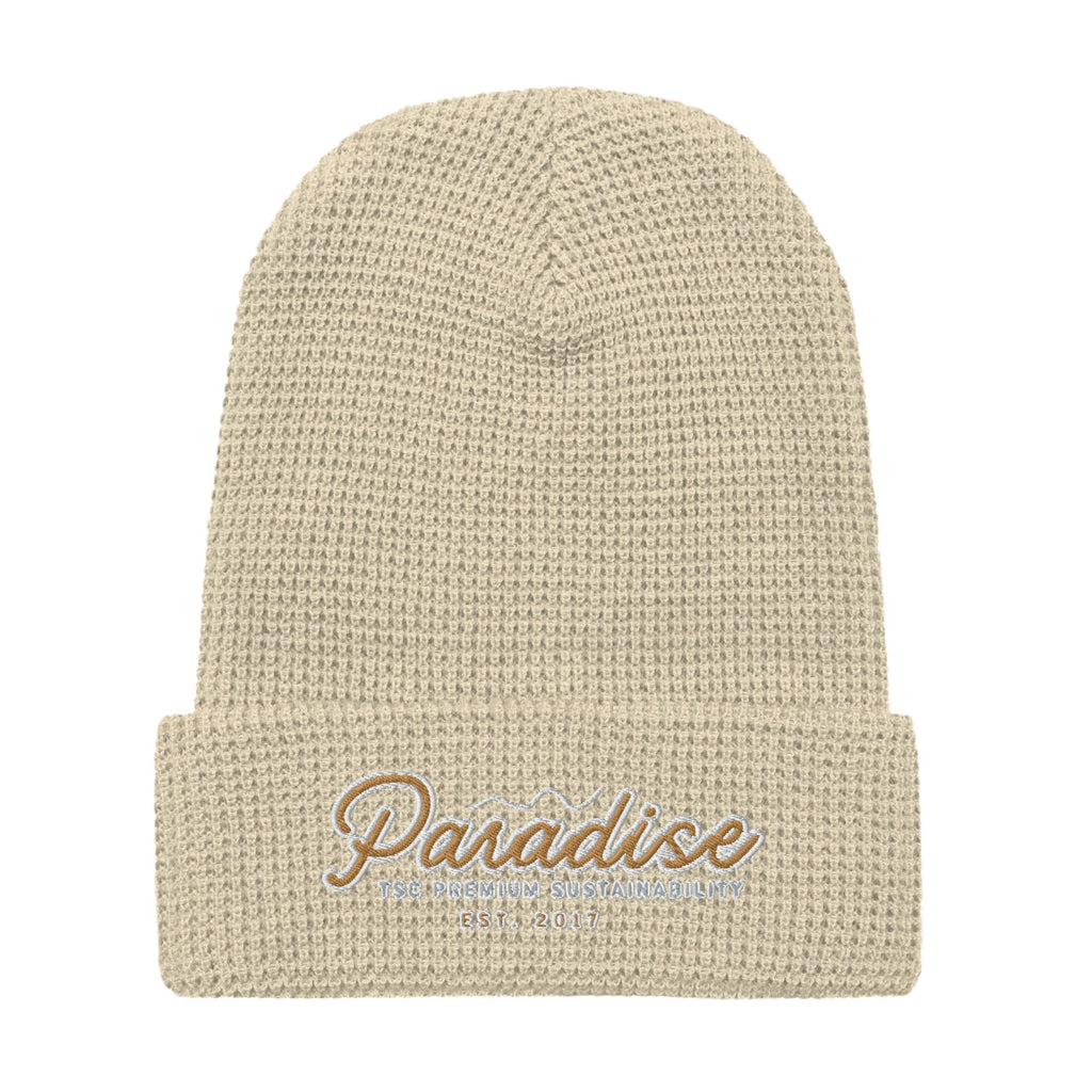 Premium Paradise Waffle Beanie | Embroidered Cap