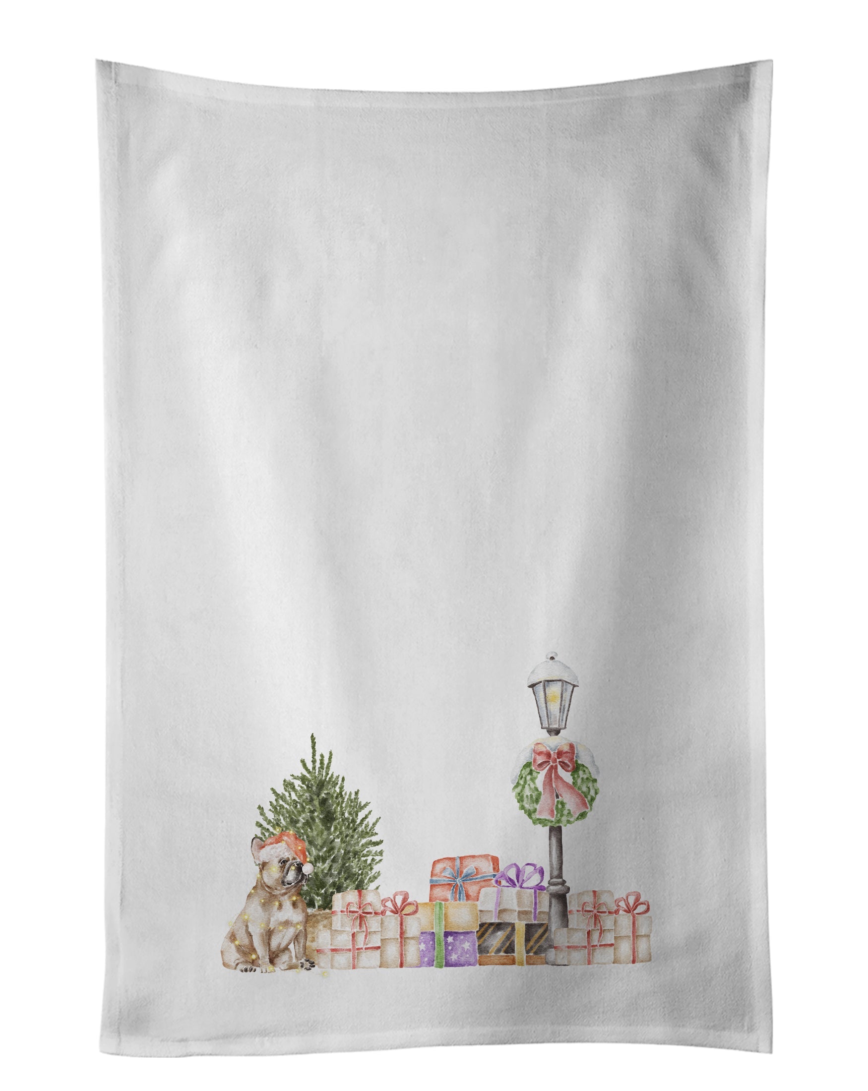 French Bulldog Fawn with Christmas Wonderland Kitchen Towel Set of 2