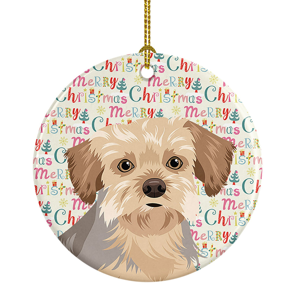 Yorkie Blue and Tan #1 Christmas Ceramic Ornament