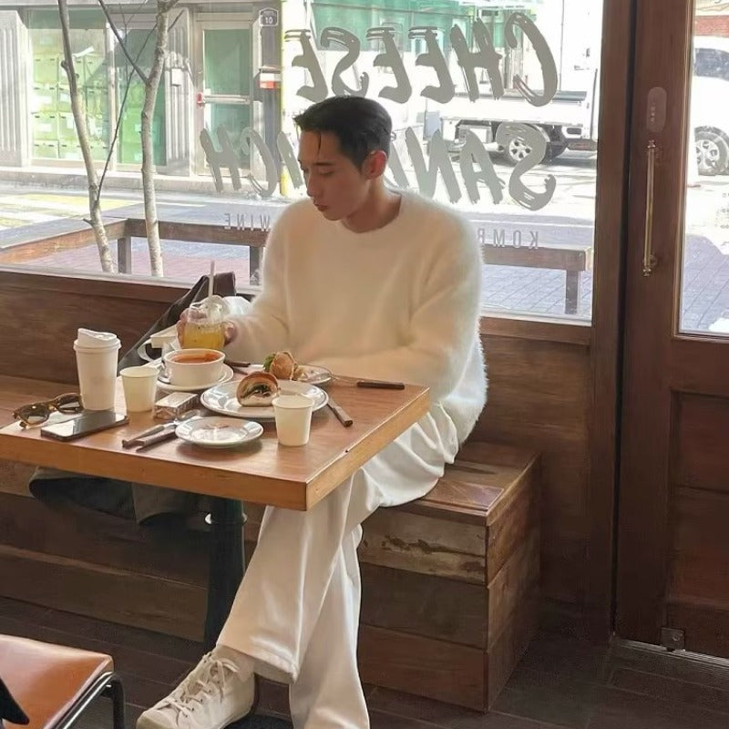 Men's Plus Size Korean Style Warm Sweater for Autumn/Winter