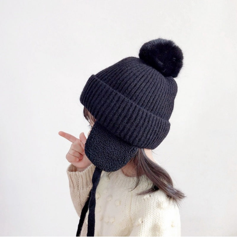 Cute Knitted Wool Hat for Kids - Autumn & Winter | Embroidered Cap
