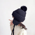 Cute Knitted Wool Hat for Kids - Autumn & Winter | Embroidered Cap