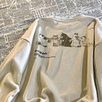 Hong Kong Style Loose Round Neck Pullover Sweater | Streetwear