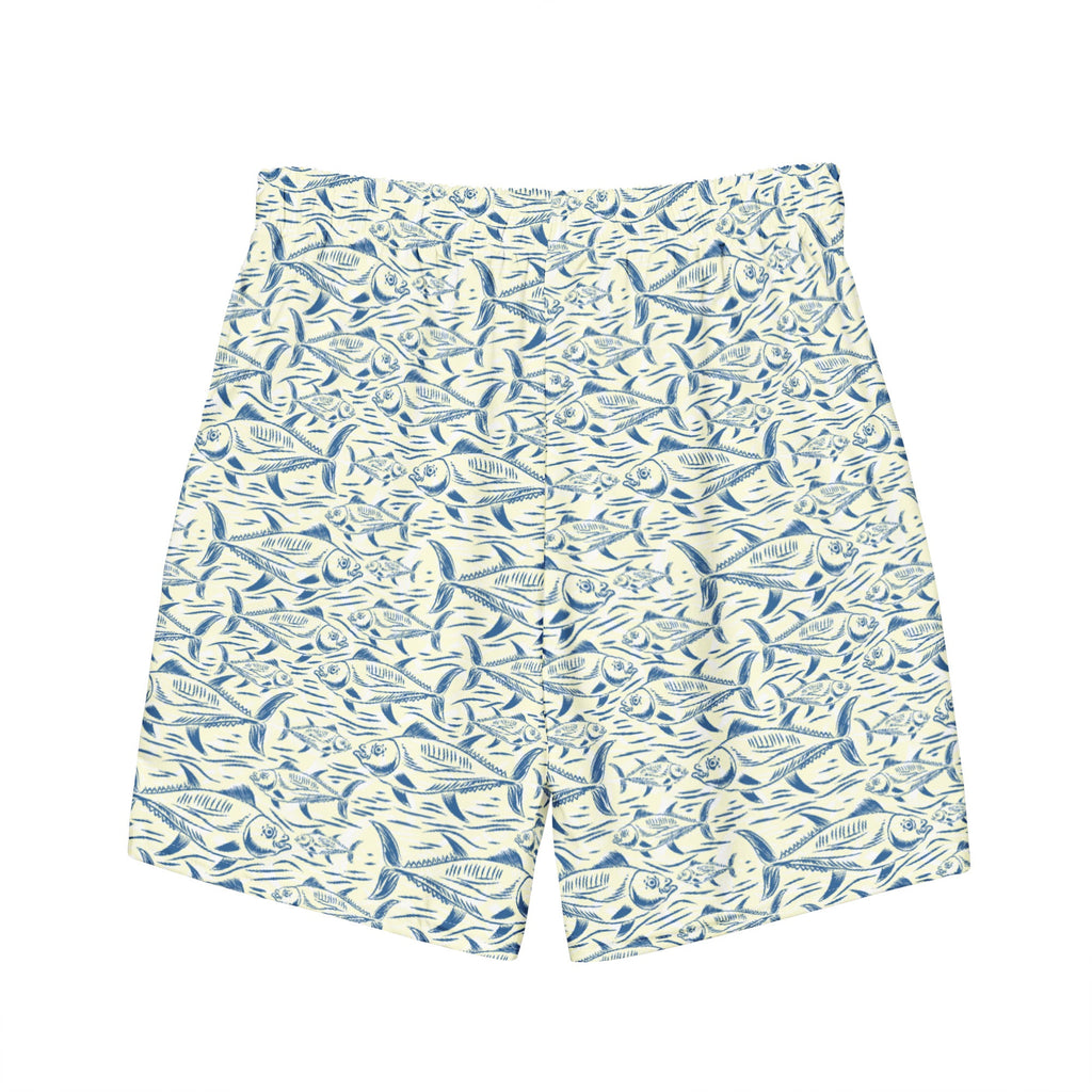 Men's Fish Print Swim Trunks