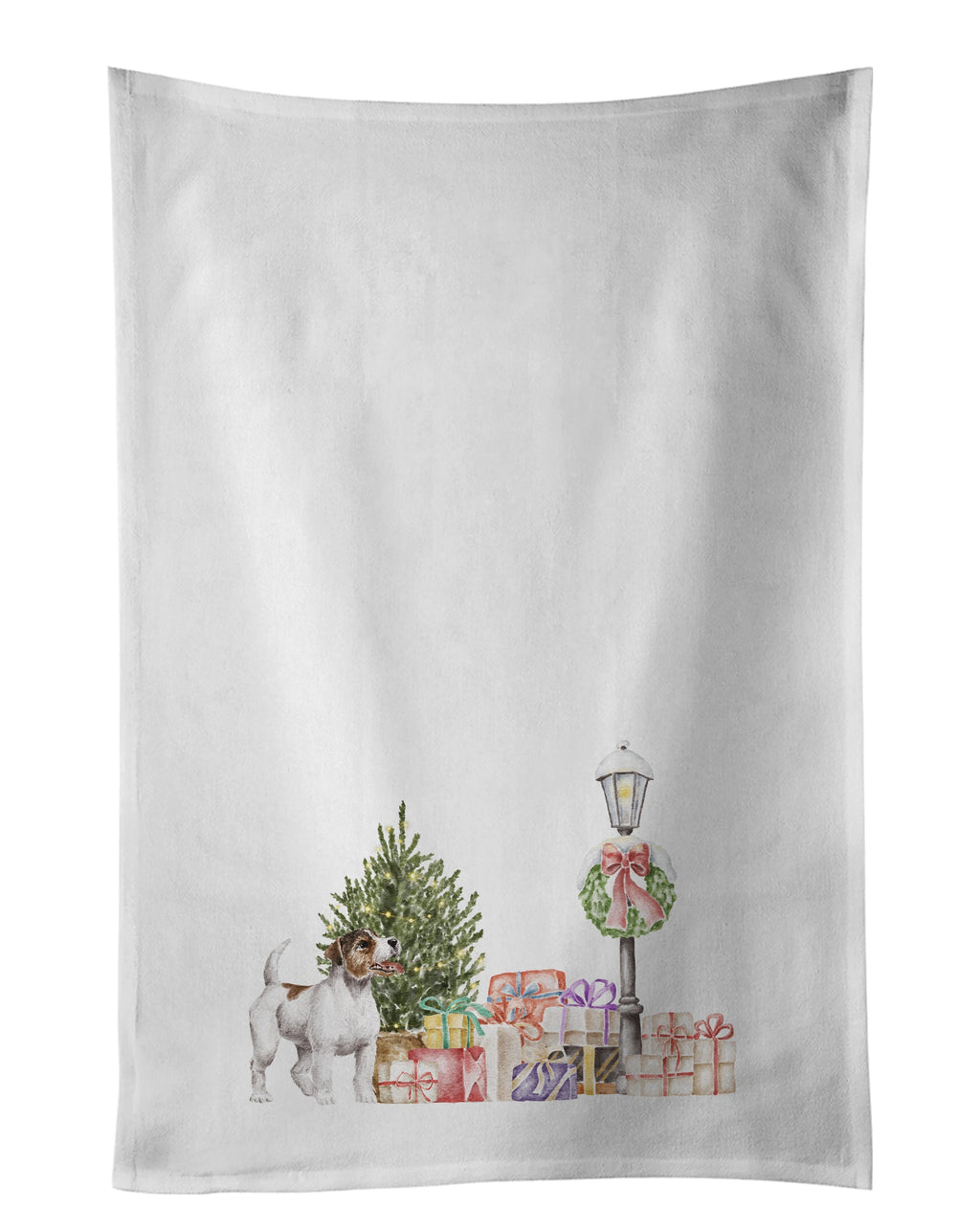 Jack Russell Terrier Wirehaired with Christmas Wonderland Kitchen Towel Set of 2