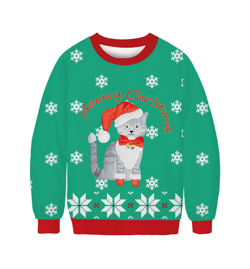 Cute 3D Printed Elk Christmas Sweatshirt for Women | Streetwear
