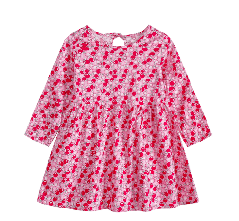 Floral Cotton Long Sleeve Dress for Children