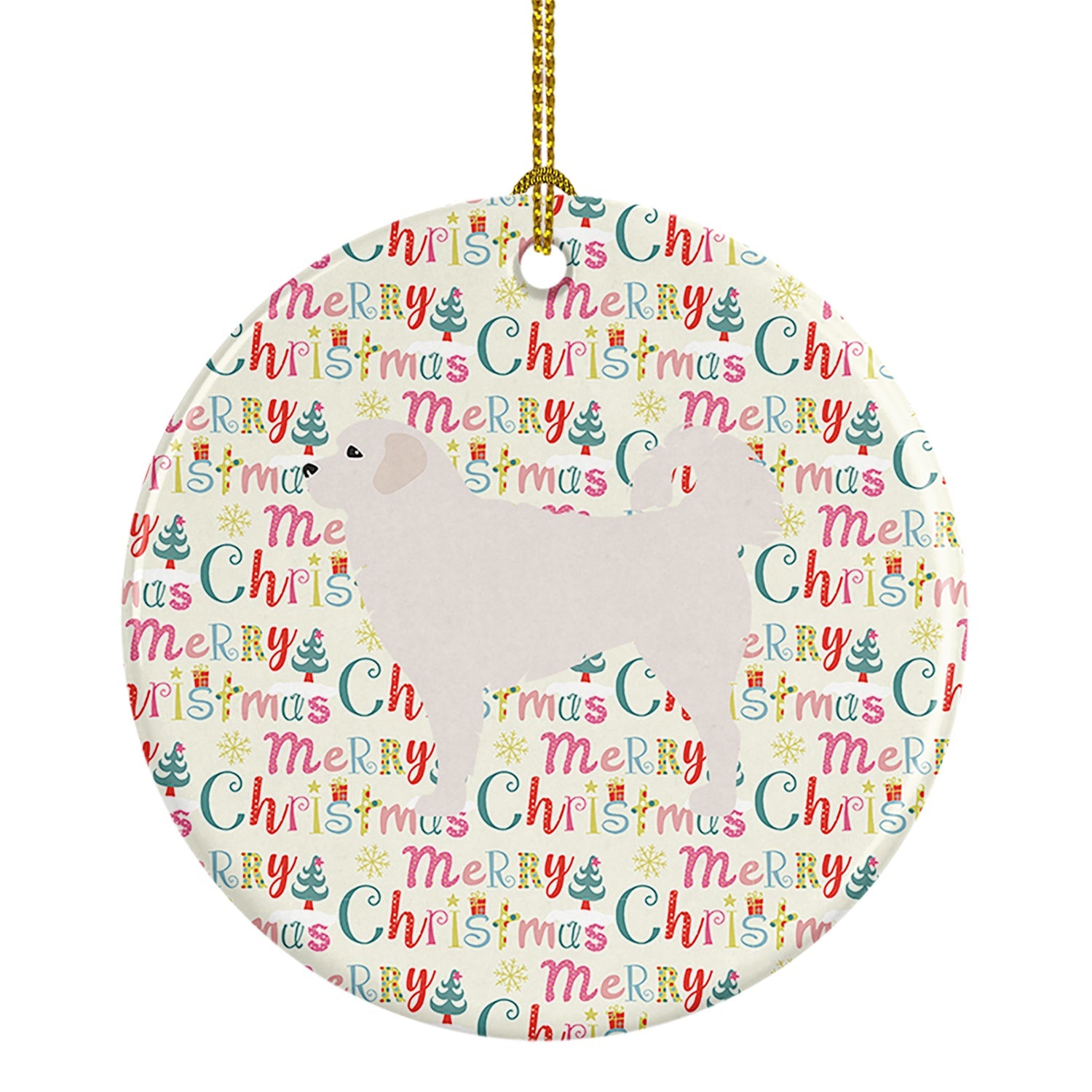 Polish Tatra Sheepdog Merry Christmas Ceramic Ornament