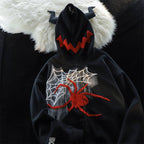 Spider Print Women's Hoodie Cardigan Jacket | Streetwear