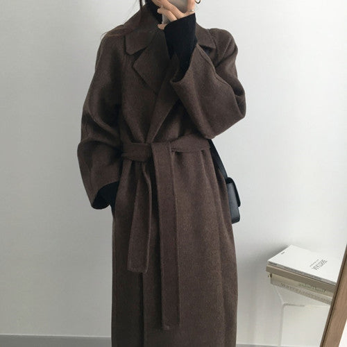 Mid-Length Women's Woolen Coat