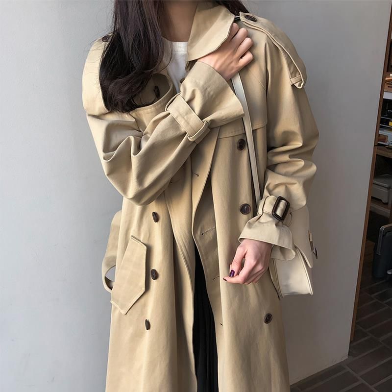 Loose Women's Mid-length Trench Coat Over-the-knee