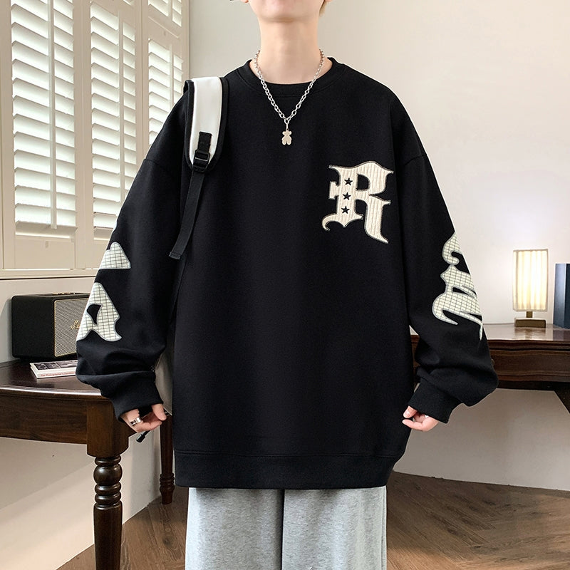 Men's Drop Shoulder Crew Neck Hoodie - Casual Pullover | Streetwear